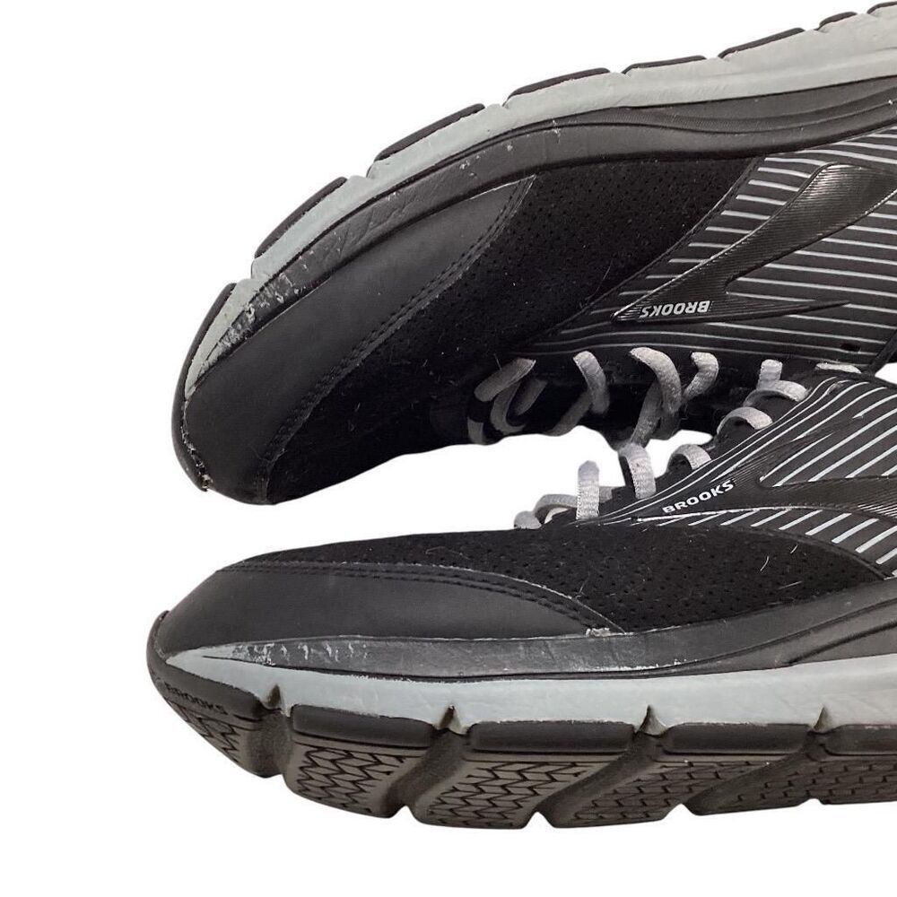 Brooks Walking Shoes Men 12 Black Gray Addiction Walker Suede Lace Up - Picture 10 of 11